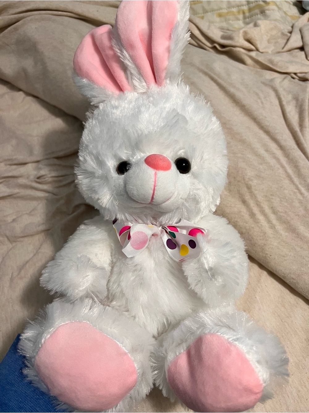 Plush White Bunny with Pink Accents - Soft Stuffed Animal Plush